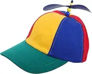 [OSOLADY] Adjustable Baseball Cap Beanie Flat Brim Detachable Novelty Hat Helicopter Style for Kids