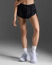 Light Speed 3" Shorts, 2XU, M, Black/Black Reflective, Female