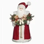 SANTA WITH TEDDY BEARS CHRISTMAS TREE TOPPER - 19"H