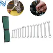 14/20 Set 6-32mm Spanner Open Box Combination Metric Open Ring+Roll Pouch