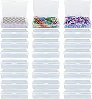 APACALI 30PCS Playing Card Case Clear Plastic Gaming Game Card Holder Organizer, Snaps Closed Clear Card Box Small Hard Plastic Card Storage Box, Empty Trading Card Storage Box 3.8x2.7x0.94 Inch