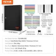 200 Key Storage Cabinet Durable Steel Lock Box with Adjustable Racks Colorful