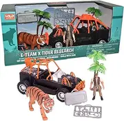 Wild Republic E-Team X Set Tiger Rescue Playset, Action Figure, Animal, Vehicle, Accessories, Gifts for Kids