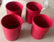 Tupperware Tumblers Harvest Cranberry 6 oz Set 4 Stacking Cups #1251 New