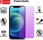 2X Anti-Blue Light Screen Protector Tempered Glass For iPhone 16e 15 14 Pro Max