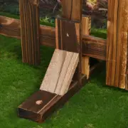 3 Pcs Lawn Picket Fence Garden Border Edging Support Solid Wood Baby Base