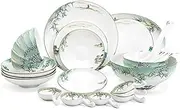 CP0213 Ceramics Dinnerware Set with 32 Pieces,Bowl/Dish/Spoon|Bone China Dinner Sets,West Lake Feast Pattern Porcelain Combination Set Durable