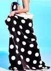 Victorias Secret Pink Polka Dots Sherpa XL LIM ED Plush Throw Blanket NWT