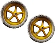 Dickly 1 Pair Balance Bike Replacement Wheels Lightweight Outdoors Sports Nonslip Training Bicycle Tire Bicycling Non Inflatable, Yellow