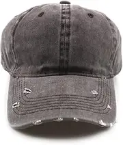 [WWBDZSW] Vintage Baseball Cap,Distressed Washed Cotton Trucker Dad Hat,Adjustable Denim Leisure Fashion Sun Hat for Man Women Outdoor,Soft Crown Unstructured-Coffee||1pc