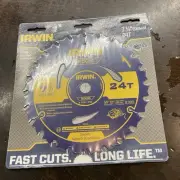 IRWIN 24130 / 14130 7-1/4" x 24 Tooth Decking Carbide Circular Saw Blade, NEW