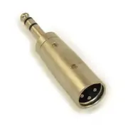 XLR Male to 1/4 Stereo (TRS) Male Adapter Nickel Plated