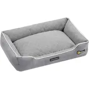 Paws & Claw 70x50cm Self Warming Walled Insulated Plush Bed Dog/Pet Medium Grey