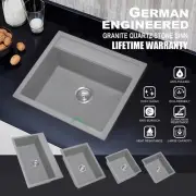 German Engineered Concrete Grey Single Bowl Laundry Kitchen Sink Top/Undermount