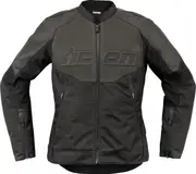 Icon Overlord3, leather-/textile jacket women , color: Black , size: M