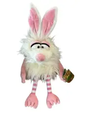 Living Puppets Full Body Bunny Rabbit Monster To Go Puppet Plush Fuzzy White NWT