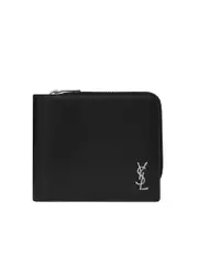 Saint Laurent Tiny Monogram East/West Zip-Around Wallet in Matte Leather