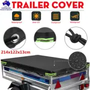 7 x 4 FT TRAILER COVER - HEAVY DUTY WATERPROOF VINYL - BLACK - 7 feet x 4 feet