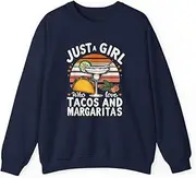 [X.Style] Just A Girl Who Loves Tacos & Margaritas Cinco De Mayo ds038 Sweater Navy L