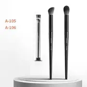 Puremantis - Slanted Nose Contour Brush / Highlighter Brush / Concealer Brush / Set 04 - Set of 2 Pcs - Black - One Size