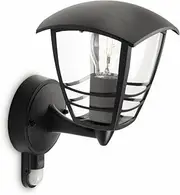 Philips Mygarden Creek Outdoor Wall Light with Motion Sensor (Requires 1 x 60 W E27 Bulb), 220-240V, Black