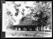 View of the ivy-covered porch of Colonel Purcells old adobe house - Old Photo