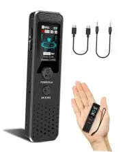 128GB Mini Digital Voice Recorder with 2159 Professional Noise Reduction and