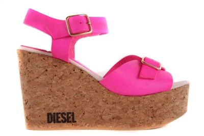 Diesel Women's Sandals Platform Wedge Pumps Pink #44
