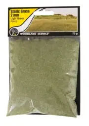 Woodland Scenics FS615 Static Grass 2mm Light Green NEW The Field System