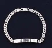 6mm Engravable Solid Miami Cuban Curb Chain Bracelet Real Sterling Silver 925