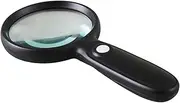 WEKAMOS Handheld LED Magnifying Glass with Magnification Lens Illuminated for Reading Jewelry Repair and Hobbies Non Slip Grip for Seniors and Battery Not Included