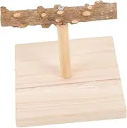 Parliky Wooden Parrot Perch Stand Stable Desktop Bird Training Stand for Parrots and Birds for Climbing Playing and Training Exercises
