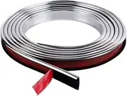 U-Shape Edge Banding, 5m/16.4ft Self Adhesive Waterproof Metallic Flexible Furniture Edge Protector, Soft Protective Edging Trim for Cabinet, Table (Silver, 16mm)