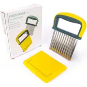 FUNGYAND Crinkle Cutter Knife, Potatoes Crinkle Fry Cut Vegetable Cutter for Veggies, Stainless Steel Slicer with Cover