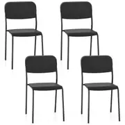 Giantex 4PCS Dining Chair Side Chairs w/Metal Legs Stackable Armless Chairs Black