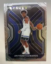 2020-21 PANINI PRIZM ANTHONY EDWARDS ROOKIE CARD RC #258 MINNESOTA TIMBERWOLVES