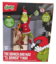 Dr Seuss The GRINCH and Max Hanging AIRBLOWN INFLATABLE 6 Ft Tall