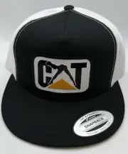 CAT Stripper Fun Patch Trucker Hat /YP Classic 6006/5 Panel Snapback Black/White