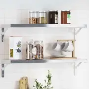 Silver Stainless Steel Shelf Bracket Heavy Duty Support for Wall Shelves