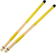 Totority 1Pair Bamboo Drum Brushes Bundle Percussion Instrument Drum Sticks for Musicians Comfortable and Durable for Beginners and Students Non Slip Design for
