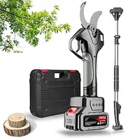 Cordless Gardening Pruning Shears With 2.1m High Reach Extension Poles,Professional Electric Secateurs, 21V/4500mAh Lithium Battery,for Hedge, Bush, Orchard(‎1Battery)
