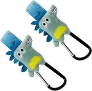 Kisangel 2Pcs Cartoon Stroller Hooks Cute Design Secure Hanging Clips for Diaper Bags Nursery Bags and Shopping Stroller Accessory for Parents The Go