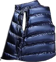 [JEShifangjiusu] Mens Casual Stand Collar Vest Outdoor Padded Singlet Outerwear Winter Sleeveless Jacket For Golf Run
