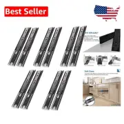 5 Pairs of 18" Soft Close Drawer Slides - Heavy Duty Steel with Ball Bearings