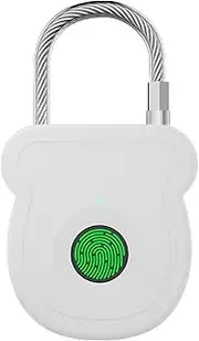 [Generic] Safe and Convenient Intelligent Fingerprint Lock for Backpacks Steel Cable Has Become Thicker by Millimeters Suitcases, White