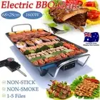1600W Electric BBQ Grill Teppanyaki Non-stick Hot Plate Griddle Smokeless 68CM