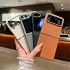 For Samsung Galaxy Z Flip6 Flip5 Flip4 Shockproof Leather Slim Hybrid Case Cover