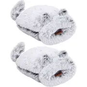 2x Paws & Claws 50x50cm Calming Cat/Pet/Kitten Plush Washable Snuggler Bed Grey