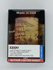 Zippo Premium Pirate Ship Design 49355 "Double Torch" refillable Butane Lighter