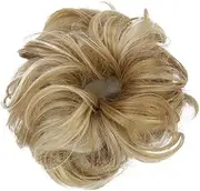 MUSISALY Women's Fashion Wavy Topper Wig Ponytail Extensions Bun Hair Bun Extension Wig Bun Hairpiece (27h613)